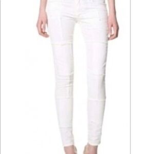 DAVID KAHN White Bandit Brenda Patchwork Skinny Ankle Jean Sz 28